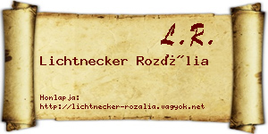 Lichtnecker Rozália névjegykártya