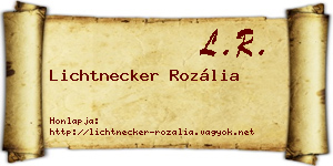 Lichtnecker Rozália névjegykártya